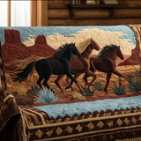 Quilted sofa cover with galloping horse NCU0DK11113