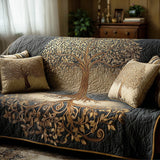 Quilted sofa cover with tree and roots NCU0TD2097