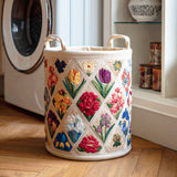 Quilted laundry basket with floral pattern NCU0NTD456