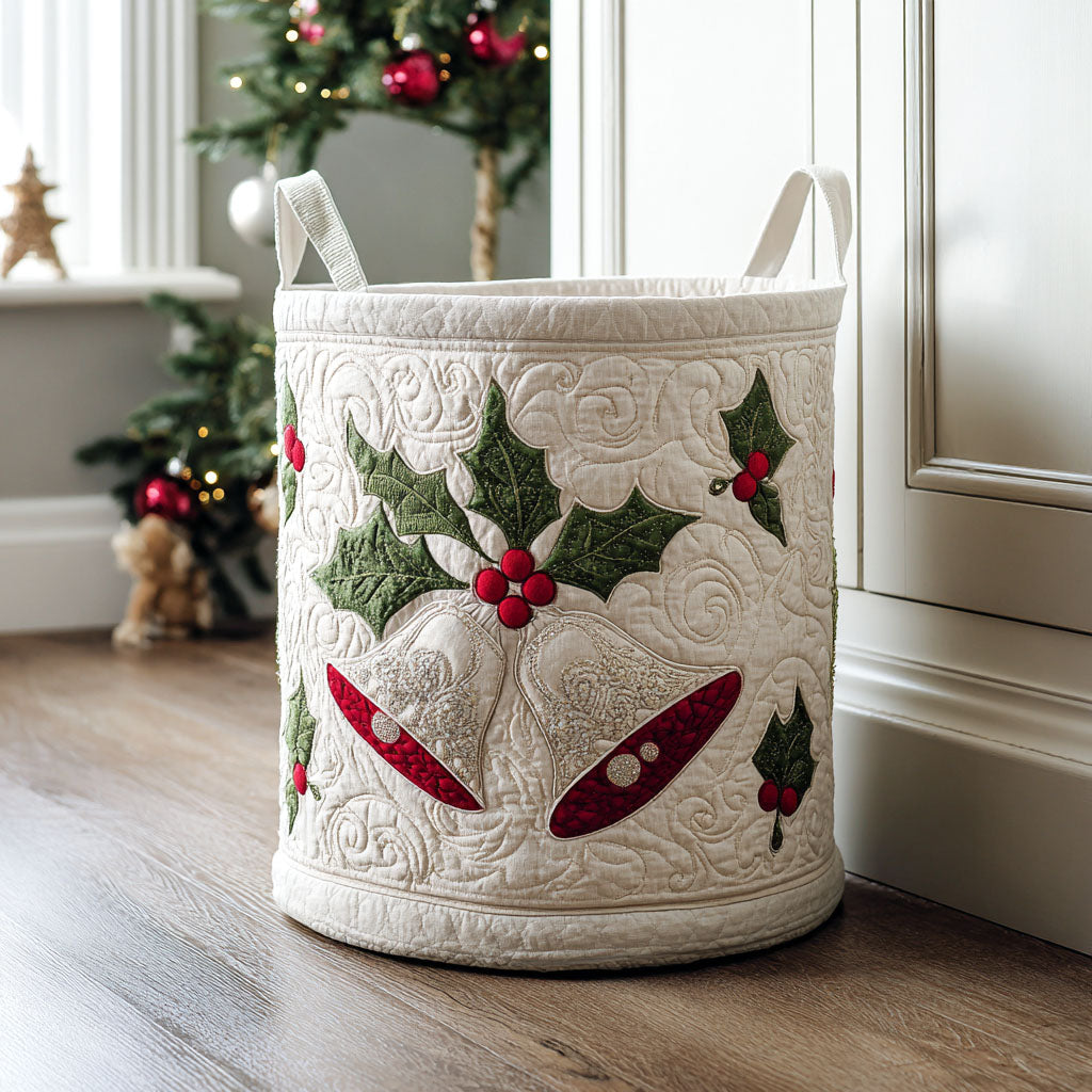 Quilted laundry basket with Christmas design NCU0QN032