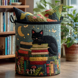 Quilted laundry basket with literary pattern NCU0PTT2400