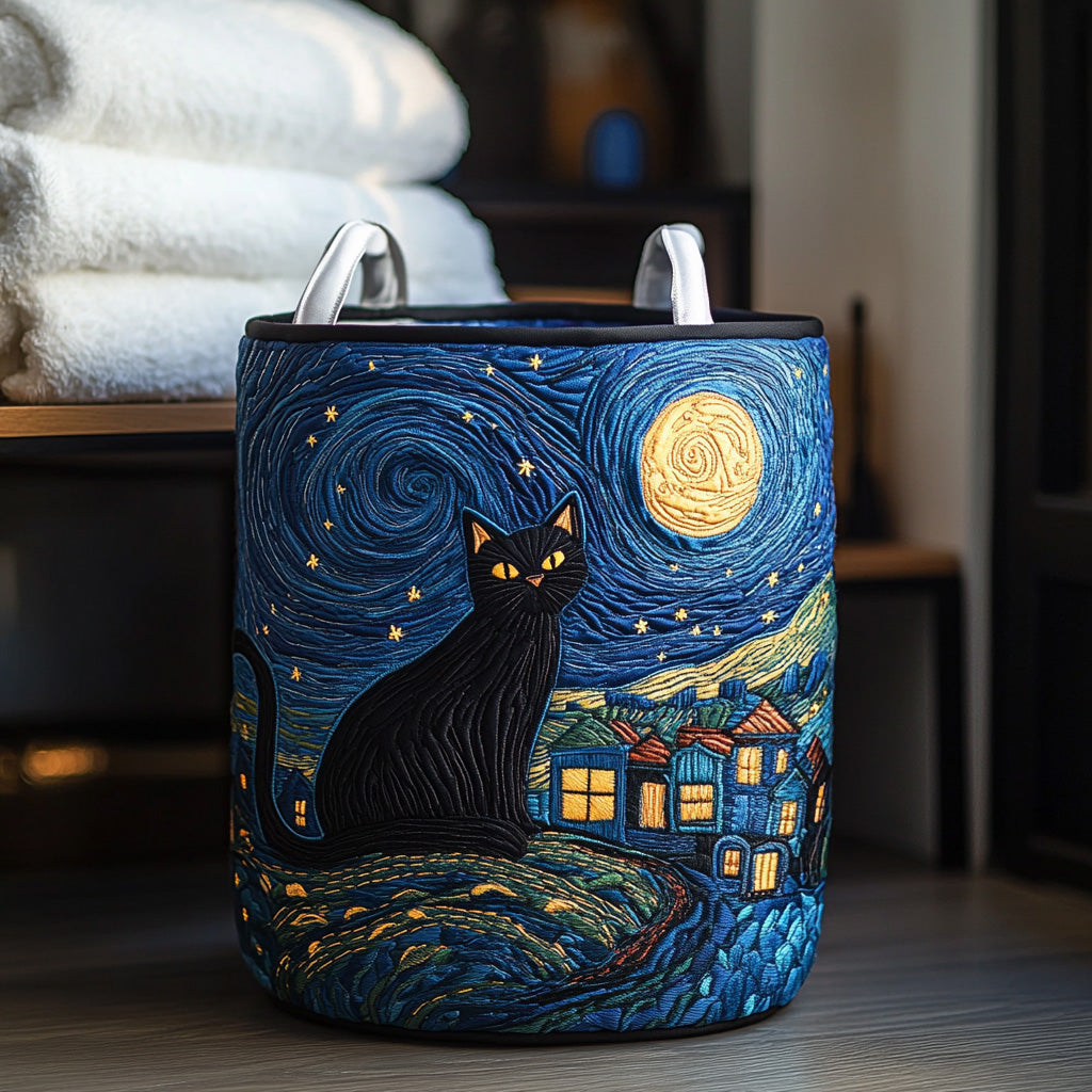 Quilted Cat-Shaped Laundry Basket NCU0QN041