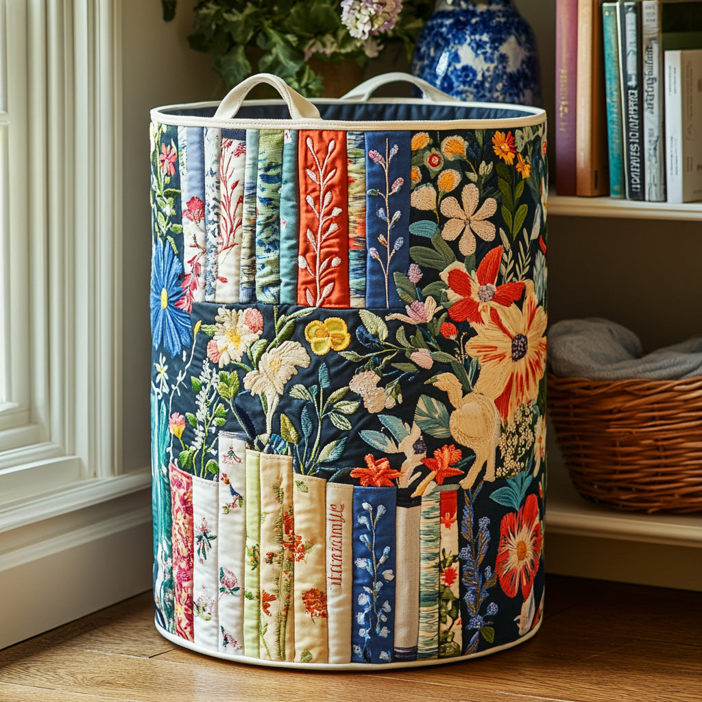 Quilted Laundry Basket — Literary Garden