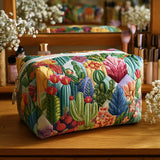 Quilted beauty case with succulent plants NCU0PT9631