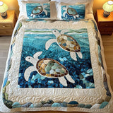 Quilted Bedspread Set - Sea Turtles