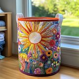 Quilted Laundry Basket — Sunflower