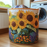 Quilted laundry basket with sunflowers NCU0DDK637