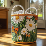 Quilted laundry basket with sunflowers NCU0PVL406