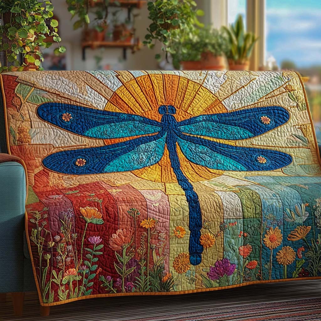 Quilted Sofa Cover Dragonfly