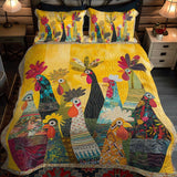 3-Piece Bed Cover - Roosters at Dawn