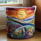 Quilted laundry basket with floral pattern NCU0QN025