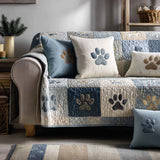 Quilted Sofa Cover Sweet Paw Prints – Soft to the Touch