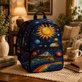 Artistic Starry Night Quilted Backpack Model LV07