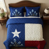 3-Piece Quilted Bed Linen Set - Texas Pride