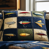Quilted cushion cover with fisherman's cottage NCU0PT9594