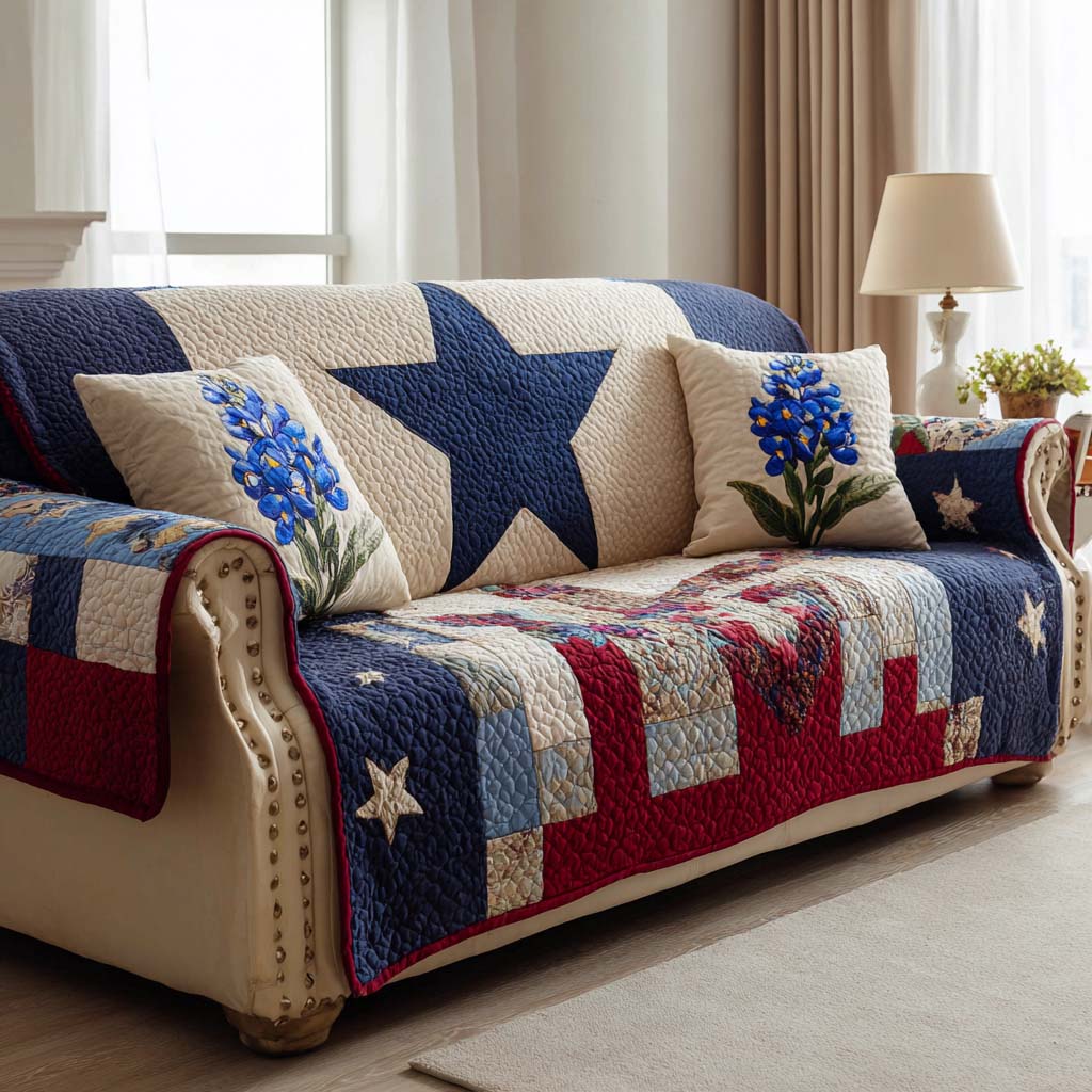 Quilted Sofa Cover American Country Style