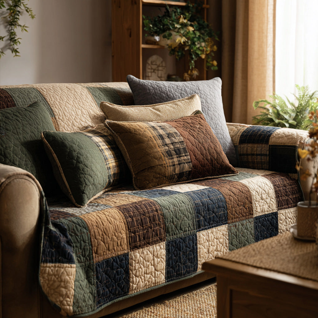 Quilted Sofa Cover in Country Style