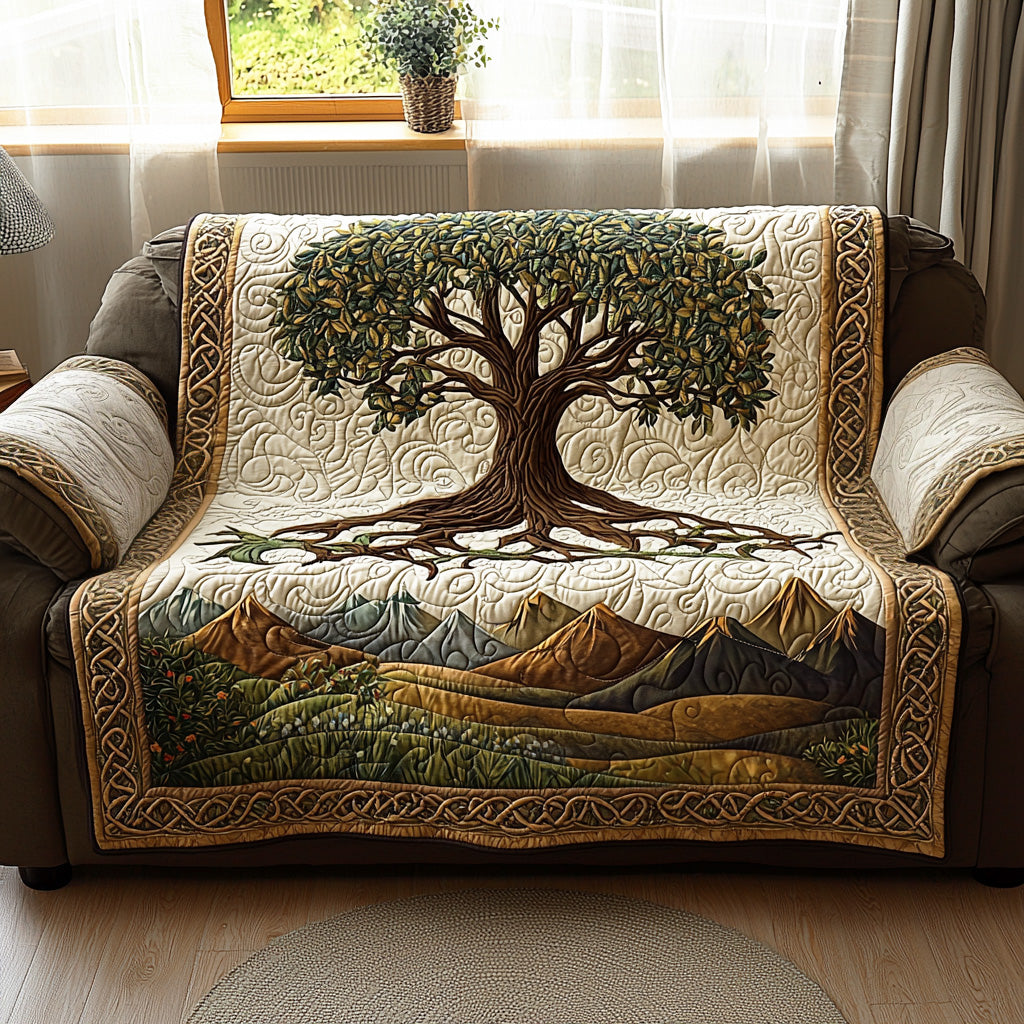 Quilted Sofa Cover Tree of Life – Soft to the Touch