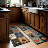 Non-slip kitchen rug with small paw prints NCU0NT11399