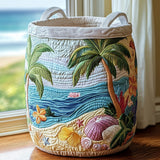 Quilted laundry basket with tropical pattern NCU0QN021