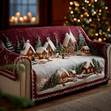 Quilted Sofa Cover Christmas Village