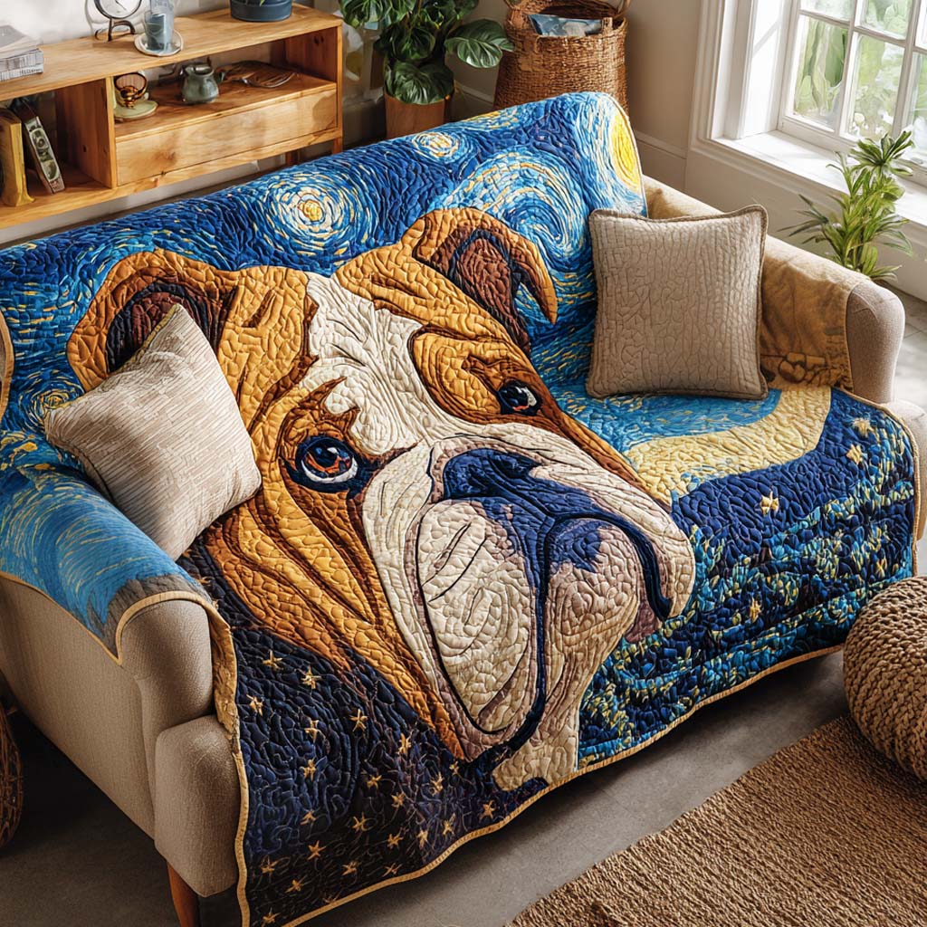Bulldog Quilted Sofa Cover