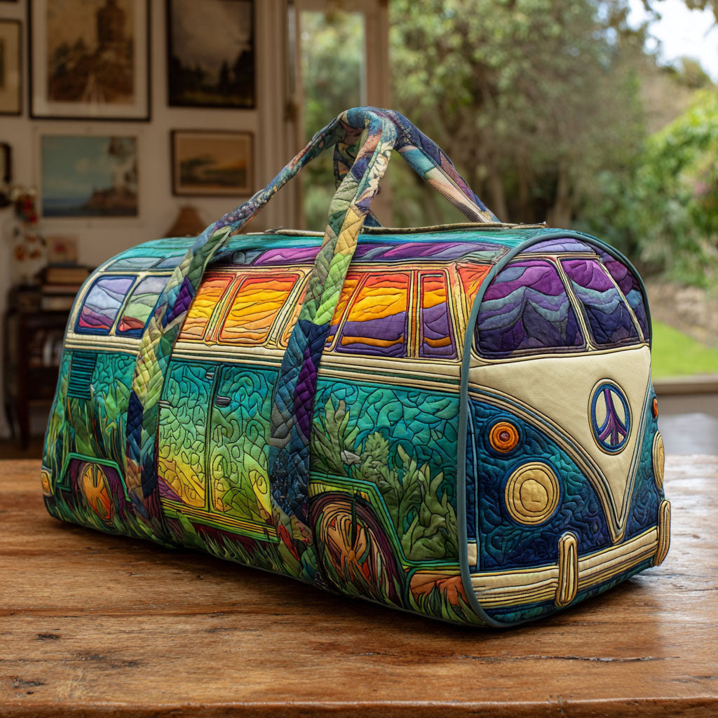 Quilted Travel Bag with Hippie Van NCU0VT250