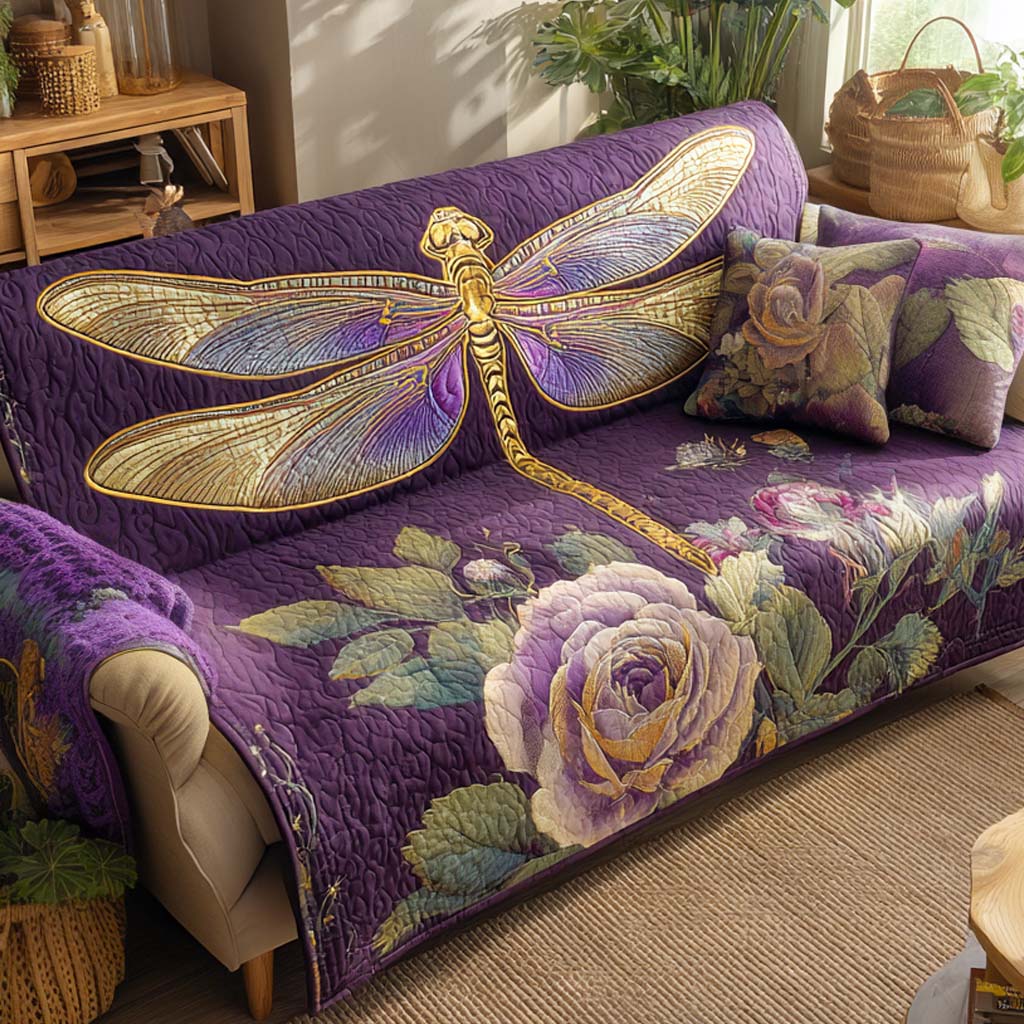 Quilted Sofa Cover Dragonfly