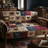 Quilted sofa cover with warm hearts NCU0NT11532