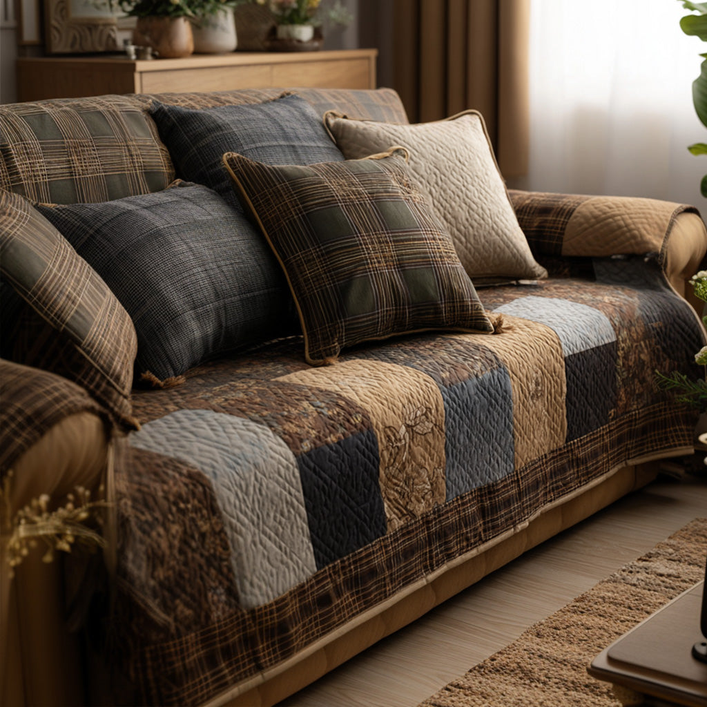 Quilted Sofa Cover in Country Style