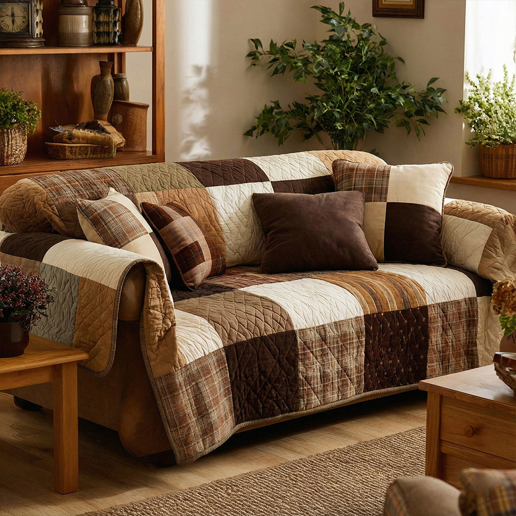 Quilted Sofa Cover in Country Style