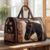 Padded Shoulder Travel Bag with Western Horse NCU0XD405
