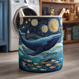 Quilted laundry basket with marine motif NCU0QN043