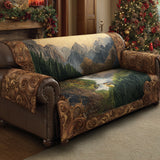 Quilted sofa cover with silent forest NCU0DV8618