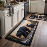Non-slip kitchen rug with bear in natural style NCU0DK11677