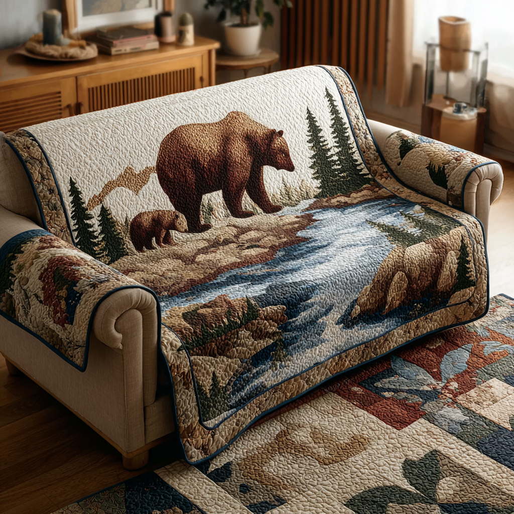 Quilted Bear Sofa Cover