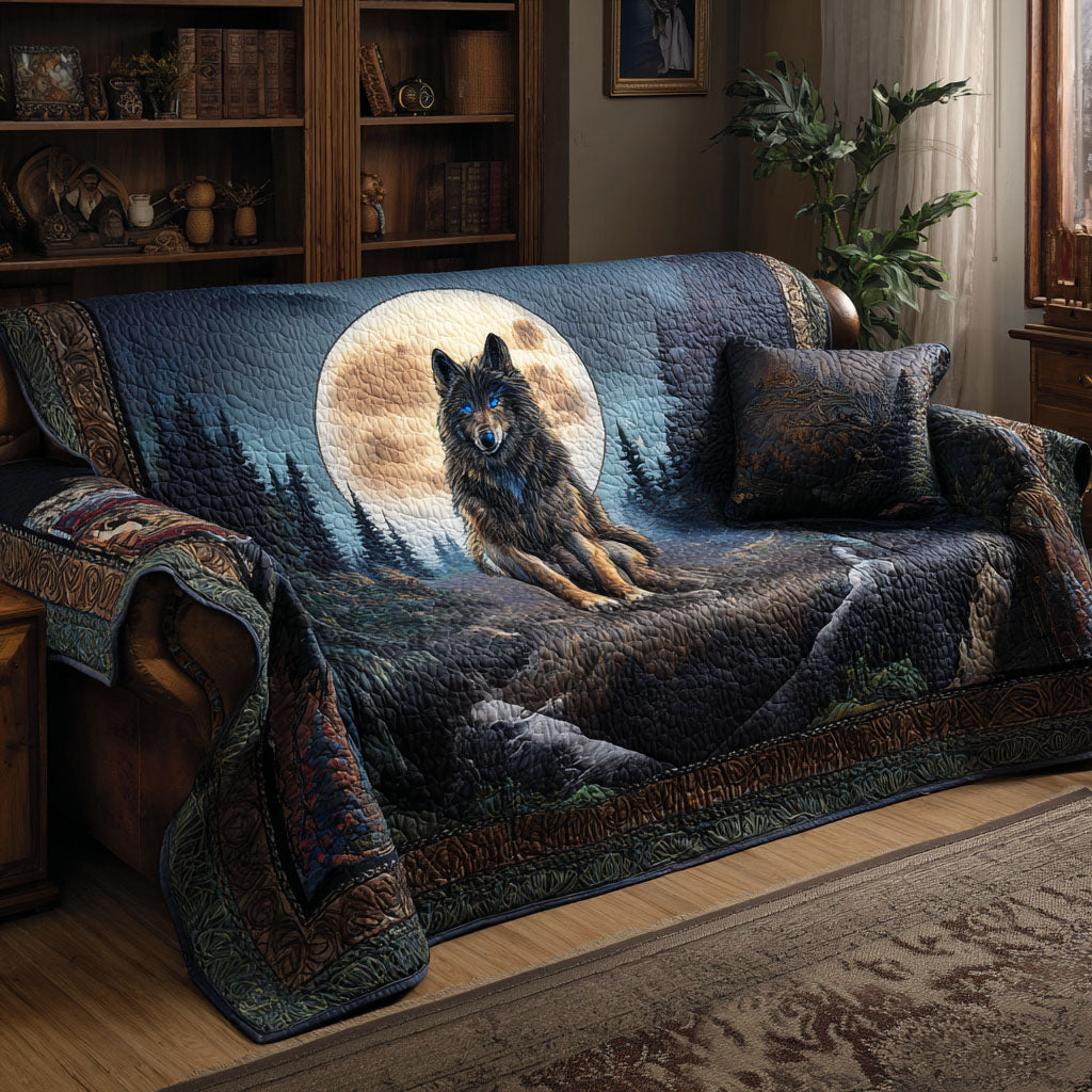 Quilted Sofa Cover Wolf