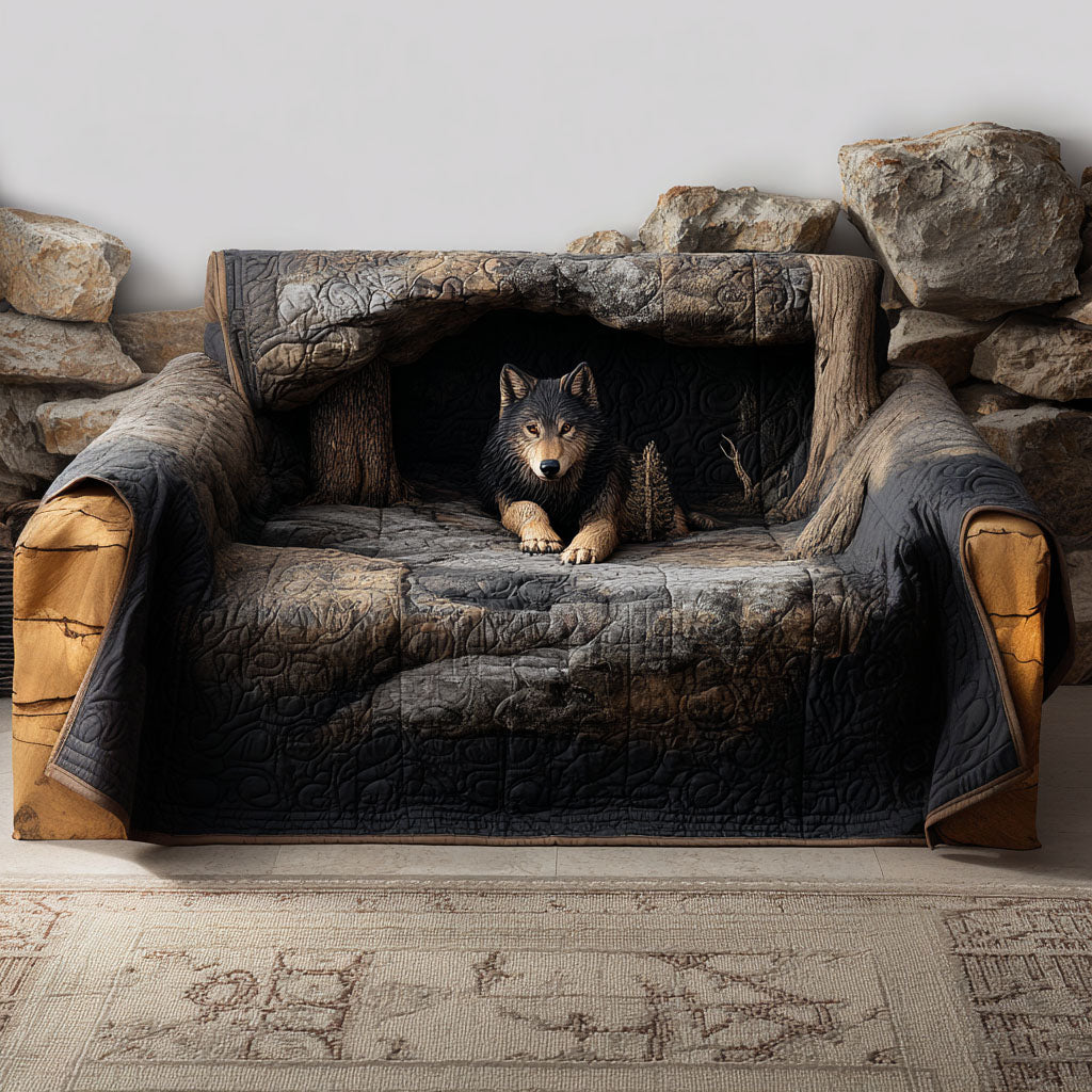 Quilted Sofa Cover Wolf