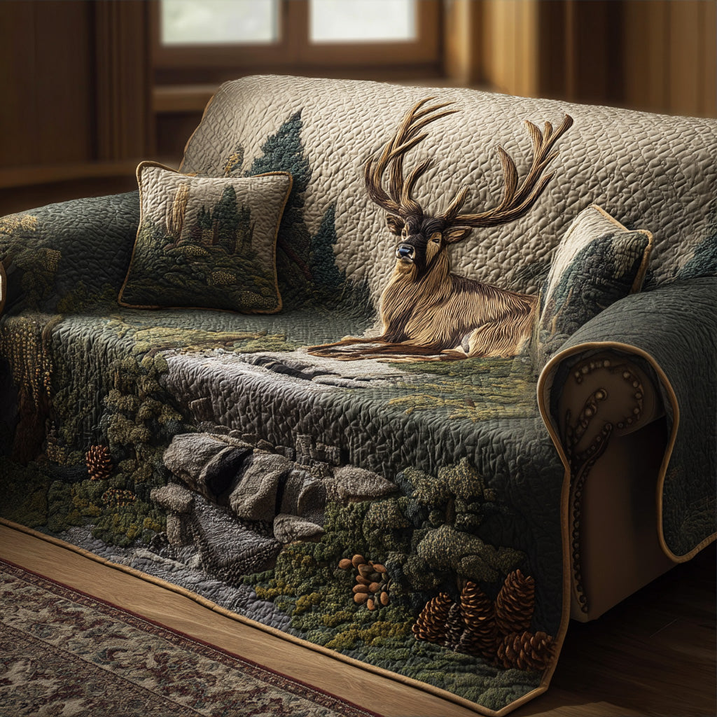 Quilted Sofa Cover Forest – for Living Room