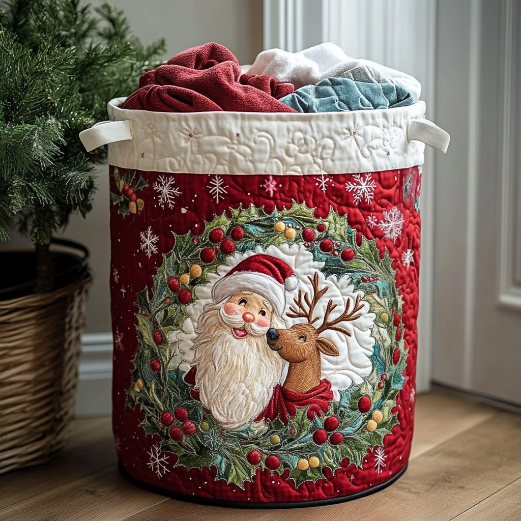 Quilted laundry basket with Christmas motif NCU0QN028