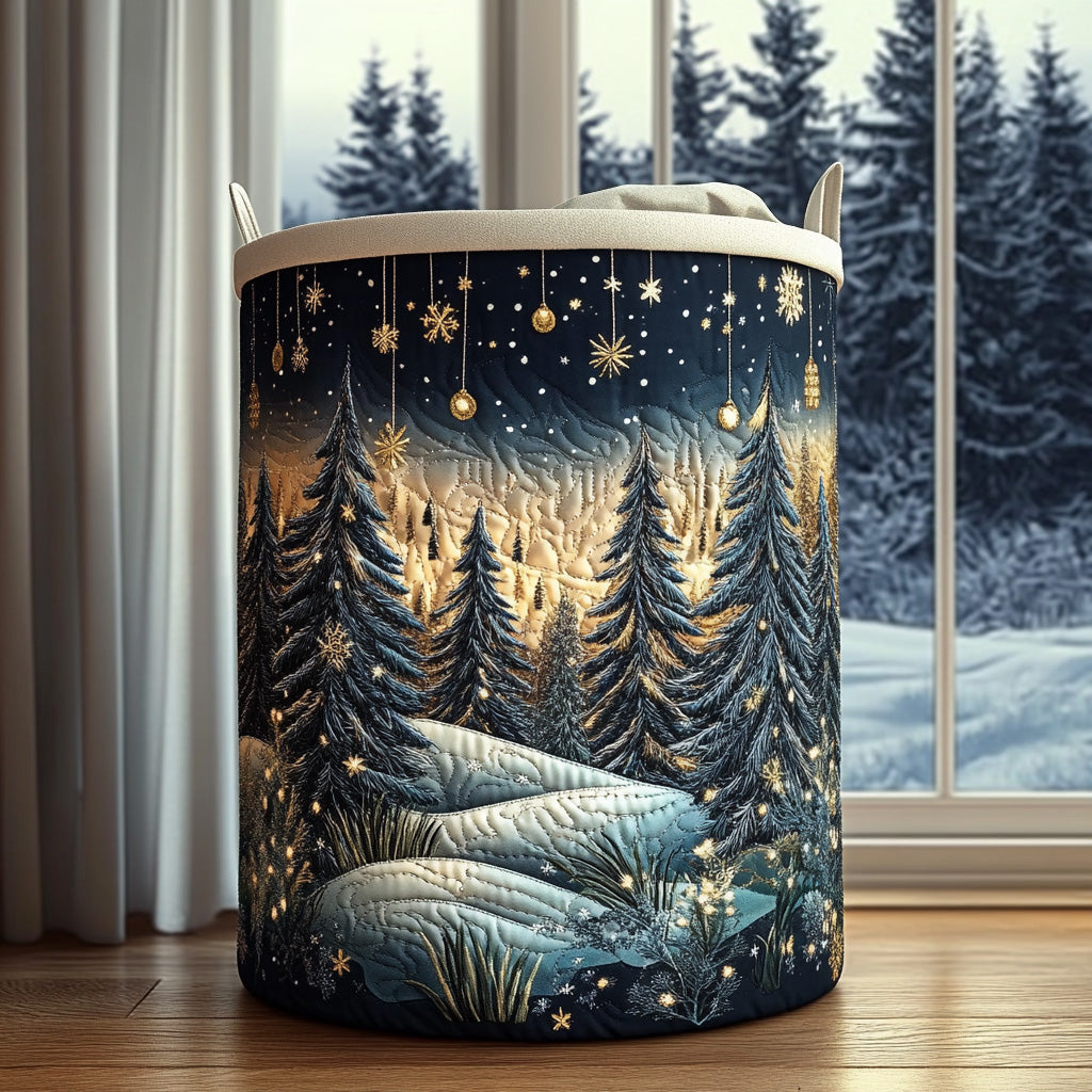 Quilted Laundry Basket — Forest