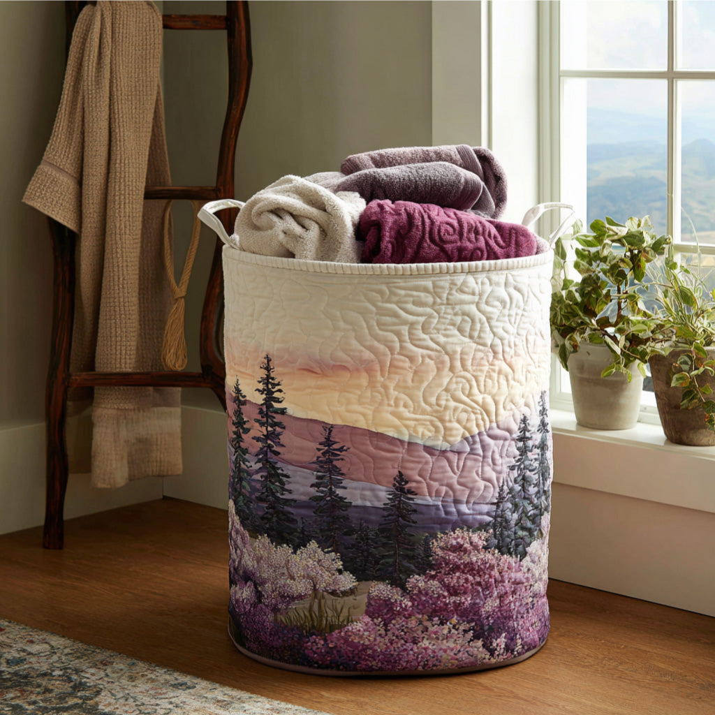 Quilted Laundry Basket — Flowers