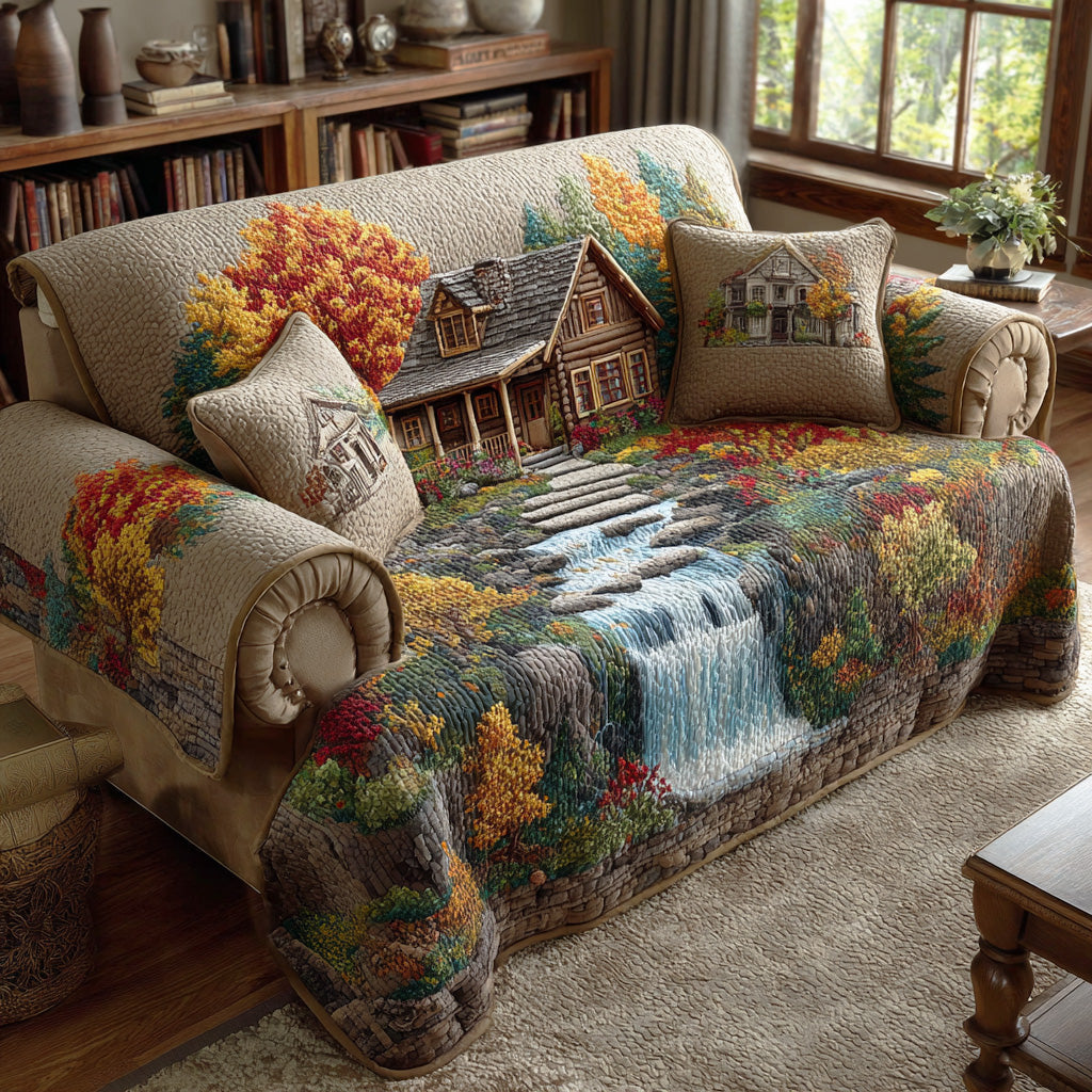 Quilted Sofa Cover Forest – for Living Room