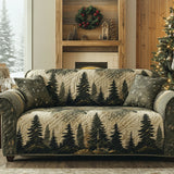 Quilted sofa cover with tranquil forest NCU0DV8619