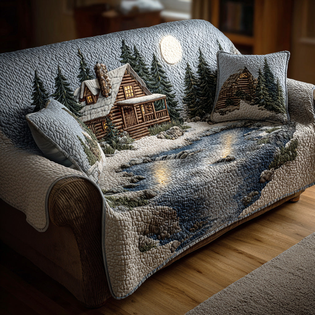Quilted sofa cover with woodland pattern NCU0VT360