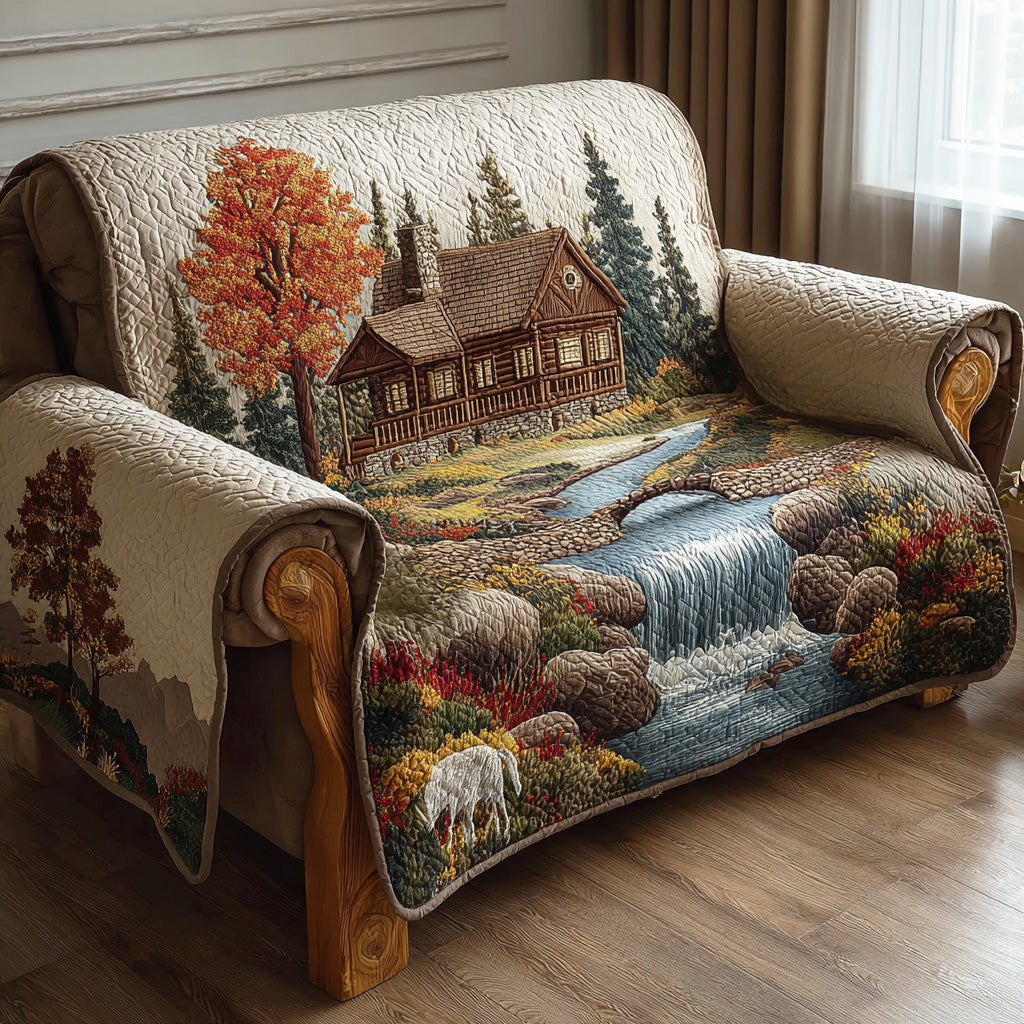 Quilted Sofa Cover Forest – for Living Room