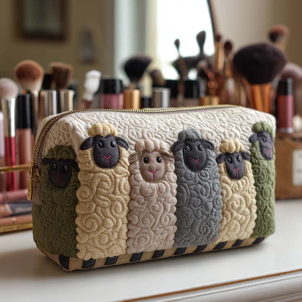 Quilted beauty case with sheep NCU0VT287
