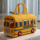 Quilted travel bag with yellow school bus NCU0NT9648