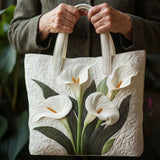 Quilted White Calla Lily Handbag