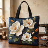 Delicate Magnolia Quilted Tote Bag – Two Sizes